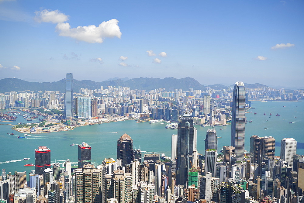 City skyline, viewed from Victoria Peak, Hong Kong, China, Asia