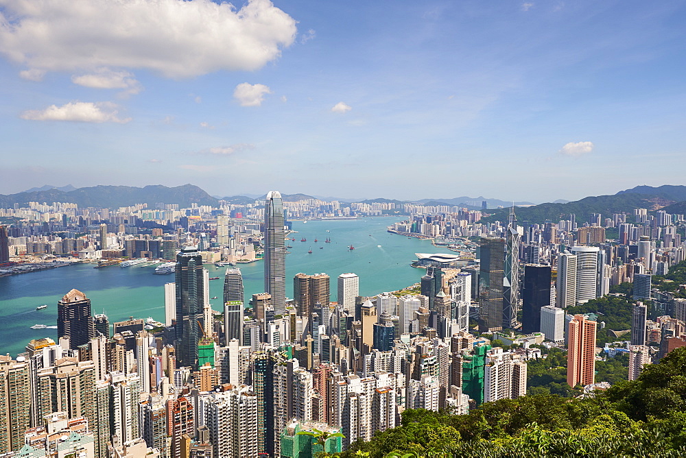 City skyline, viewed from Victoria Peak, Hong Kong, China, Asia