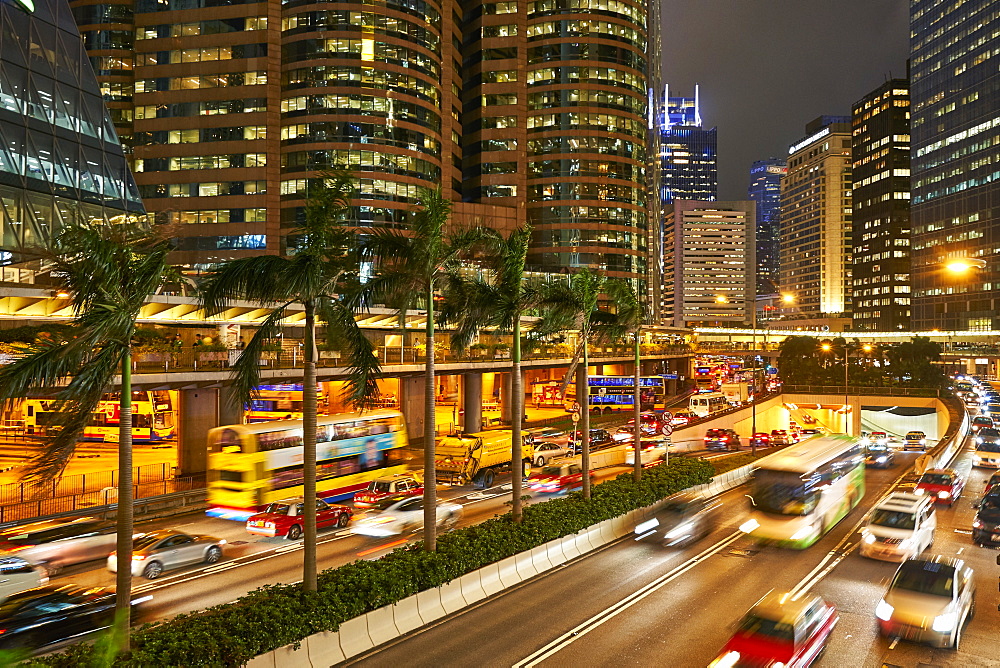 Rush hour traffic in Central, Hong Kong Island, Hong Kong, China, Asia