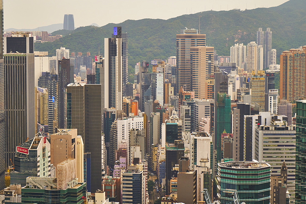 A jumble of skyscrapers in Causeway Bay, Hong Kong Island, Hong Kong, China, Asia