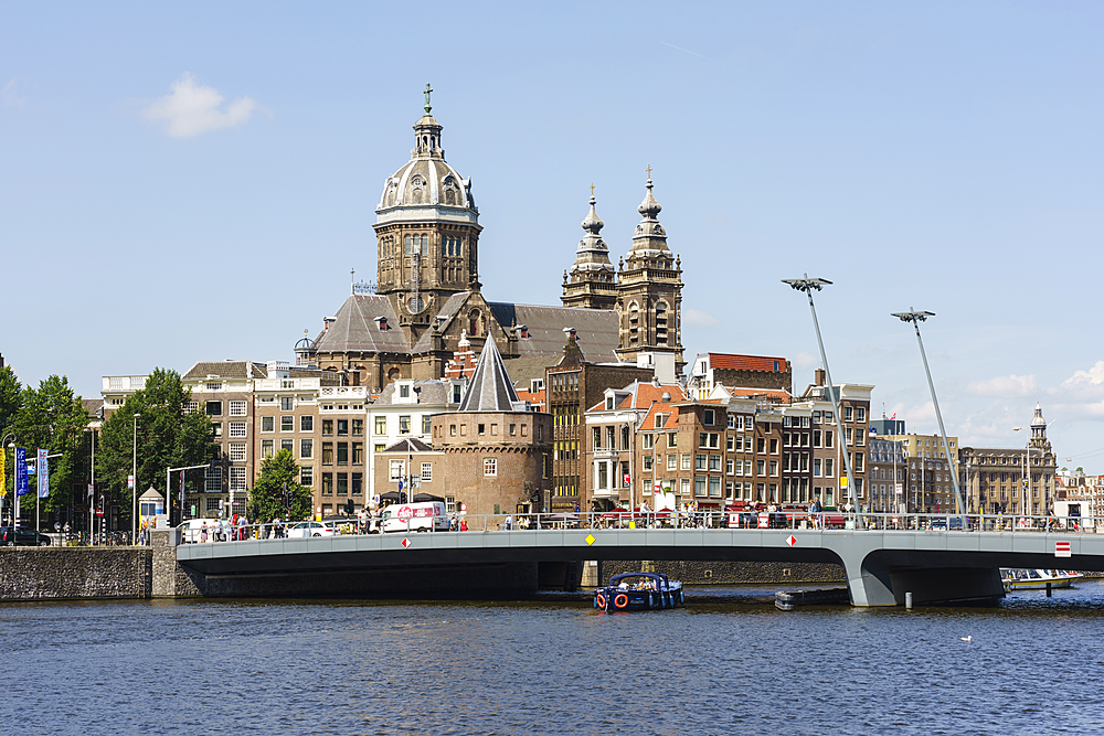 City view with St. Nicholas Church, Amsterdam, North Holland, The Netherlands, Europe