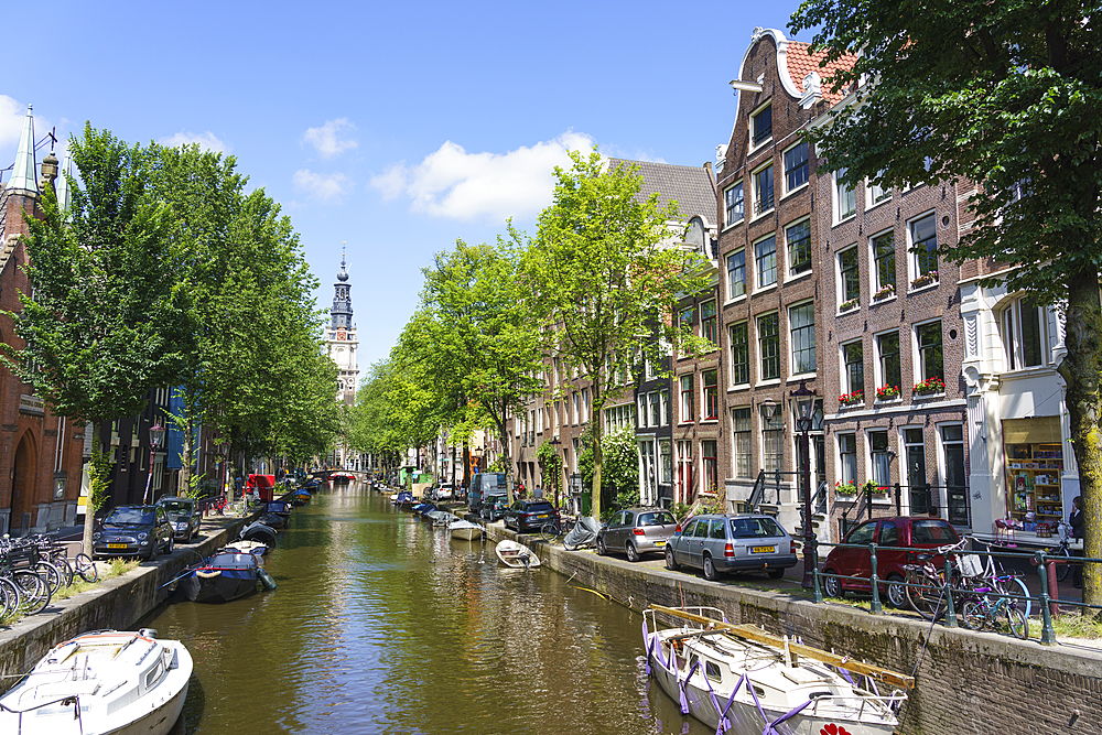 Zuiderkerk Church and canal, Amsterdam, North Holland, The Netherlands, Europe