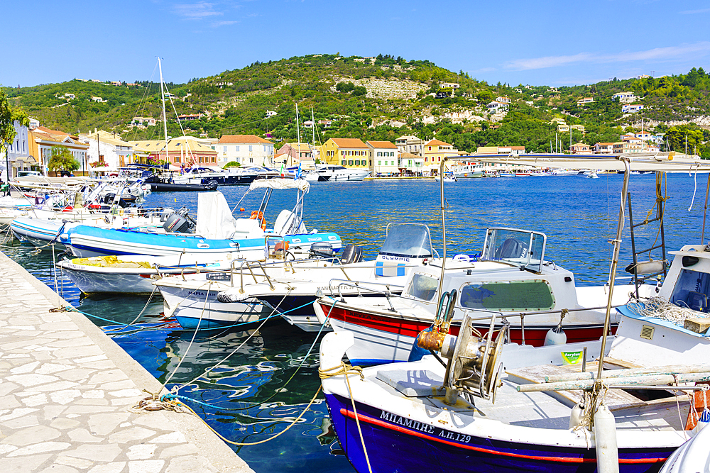 The pretty town of Gaios, the main port and harbour on the island, Paxos, Ionian Islands, Greek Islands, Greece, Europe