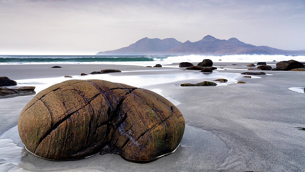 Singing Sands Beach, Cleadale, The Isle of Eigg, Small Isles, Inner Hebrides, Scotland, United Kingdom, Europe