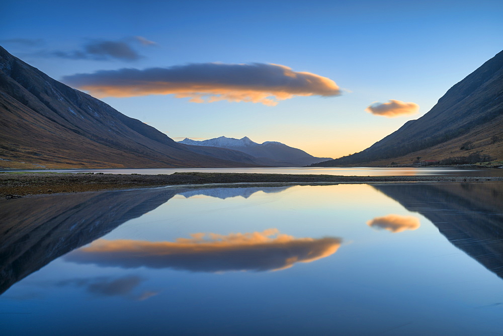 Sunset over Loch Etive, Argyll and Bute, Scotland, United Kingdom, Europe