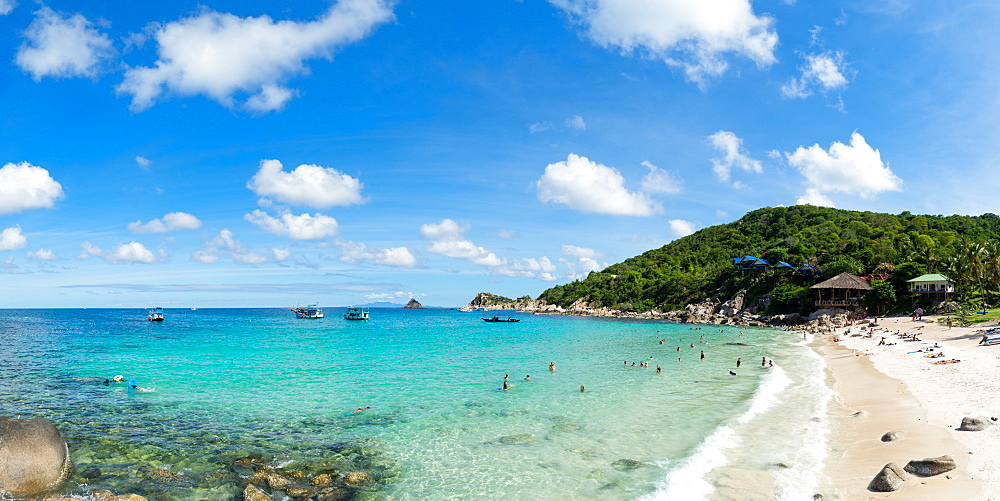 Tourists enjoy the clear waters of Koh Tao, Thailand, Southeast Asia, Asia