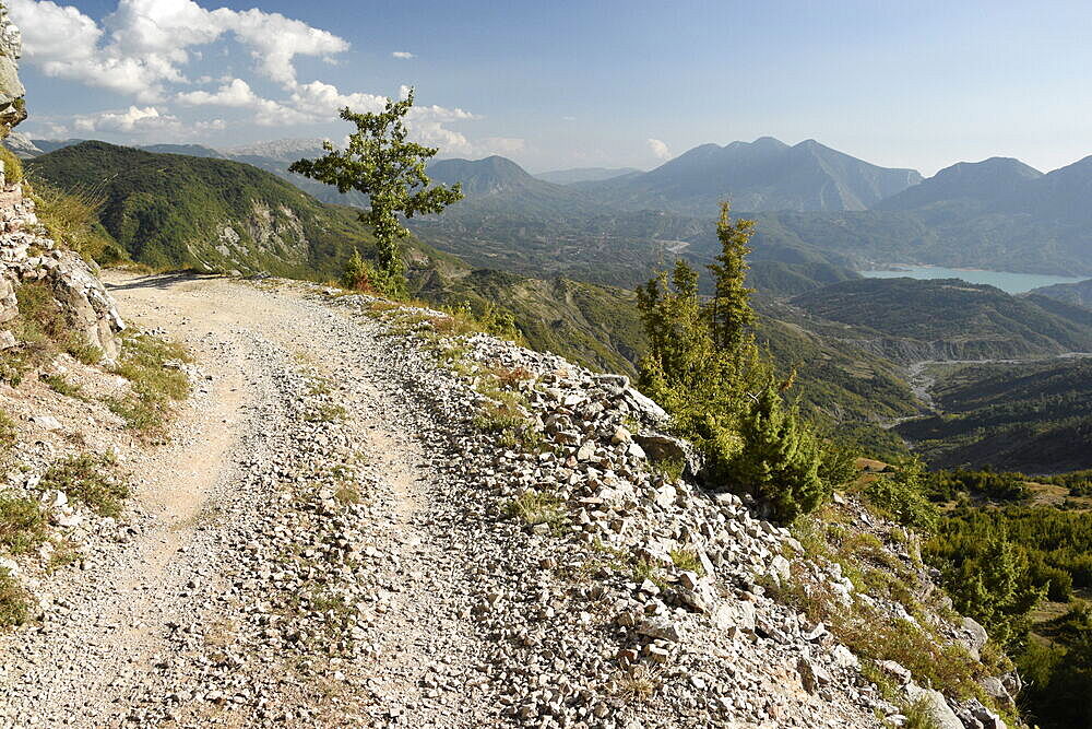 A path through the mountains in National Park Prokletije, Albania, Europe