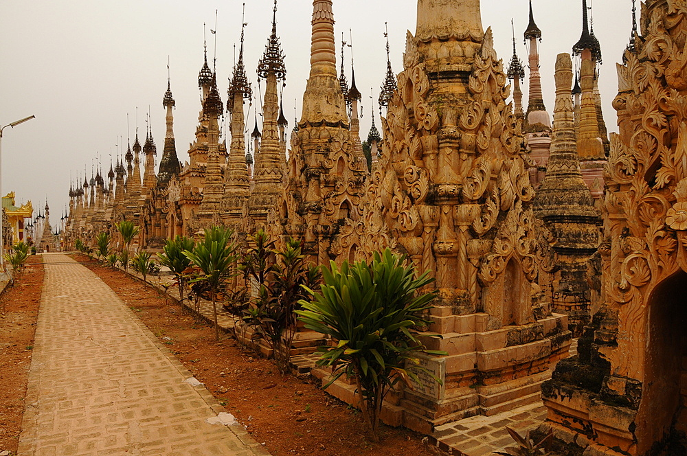 The pagodas of Kakku, Shan State, Myanmar, Asia