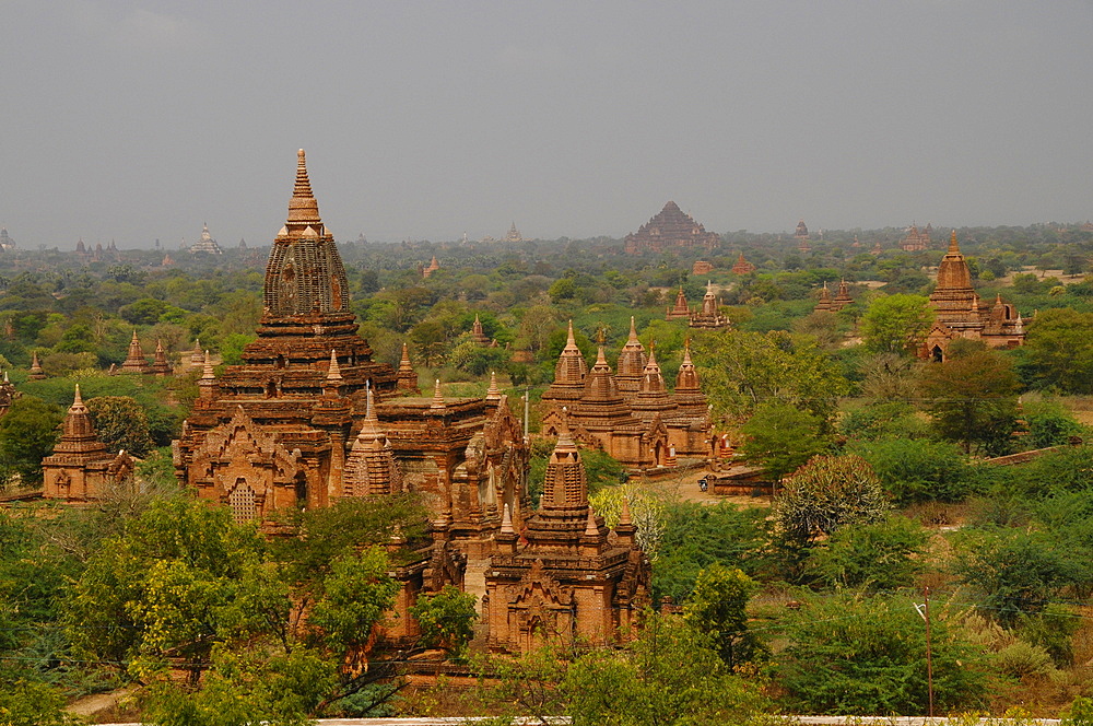 Elevated view on Bagan temples, Bagan, Myanamar