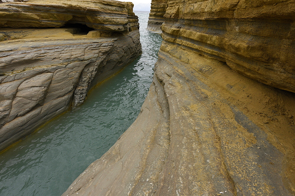 Famous Channel of Love (Canal D'amour) in Sidari, Corfu, Greece