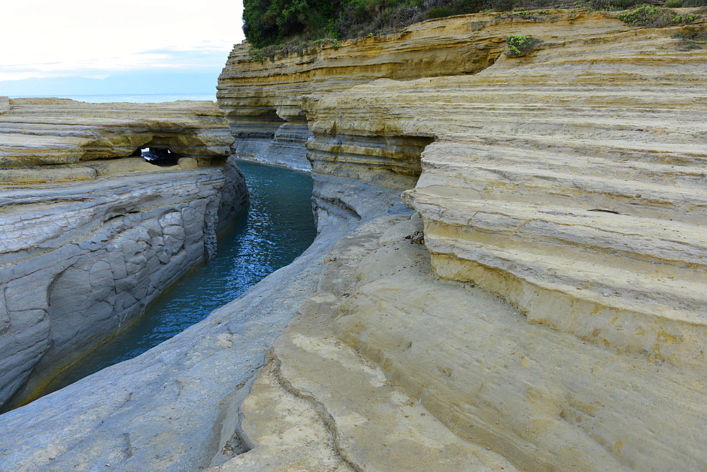 Famous Channel of Love (Canal D'amour) in Sidari, Corfu, Greece