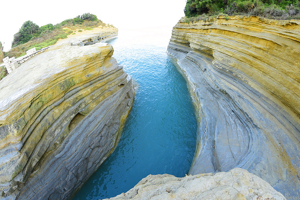 Famous Channel of Love (Canal D'amour) in Sidari, Corfu, Greece