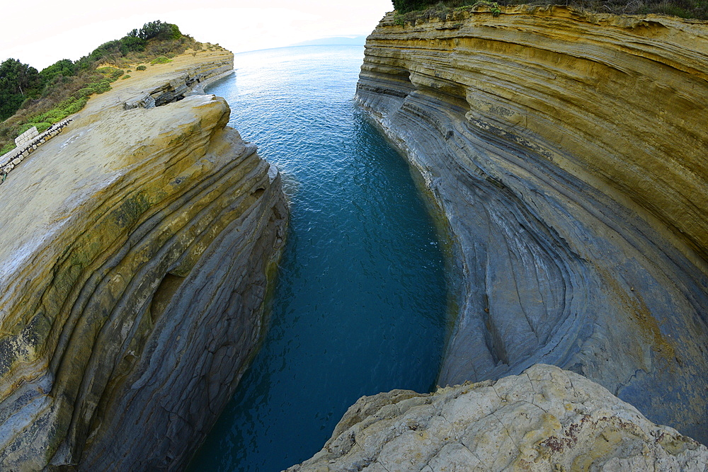 Famous Channel of Love (Canal D'amour) in Sidari, Corfu, Greece