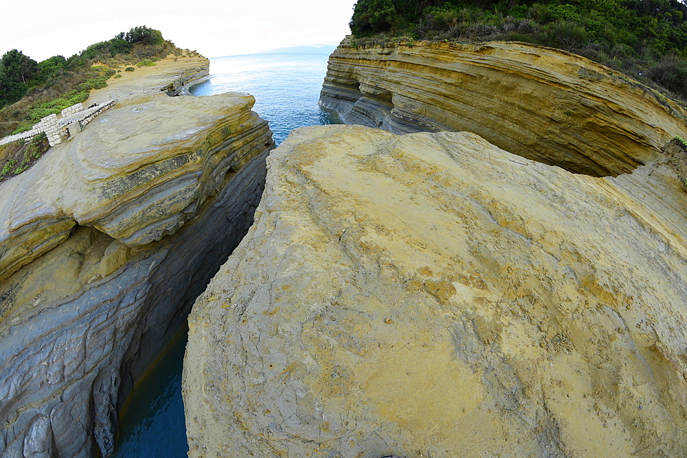 Famous Channel of Love (Canal D'amour) in Sidari, Corfu, Greece