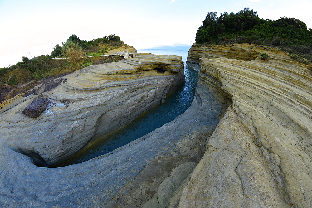 Famous Channel of Love (Canal D'amour) in Sidari, Corfu, Greece