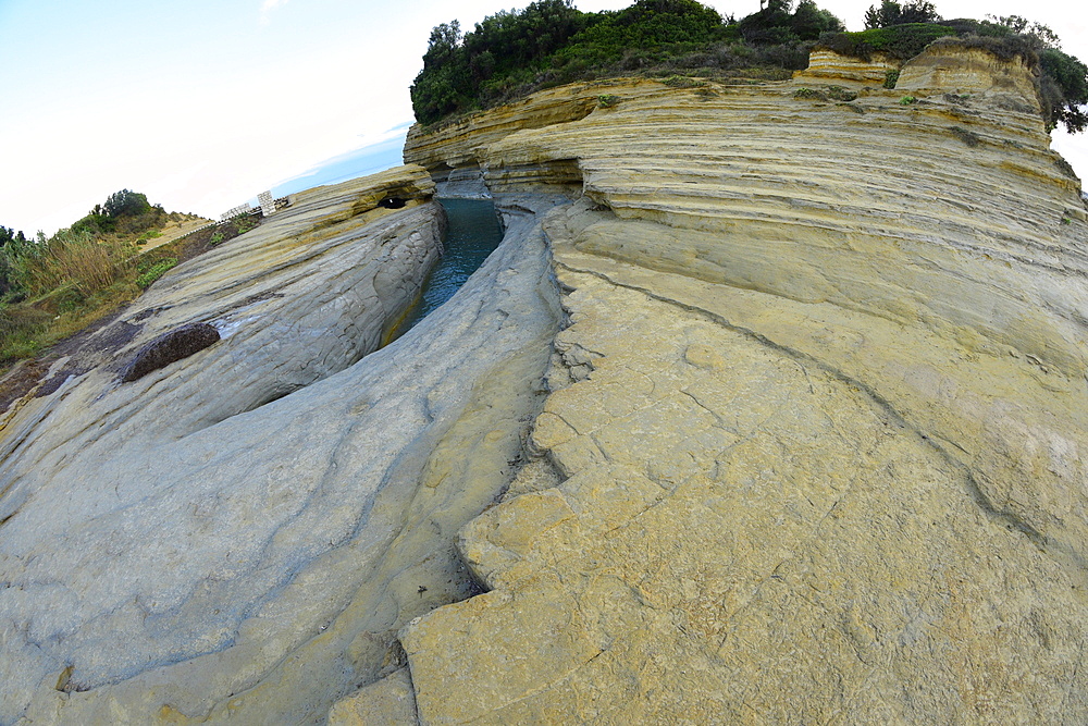 Famous Channel of Love (Canal D'amour) in Sidari, Corfu, Greece