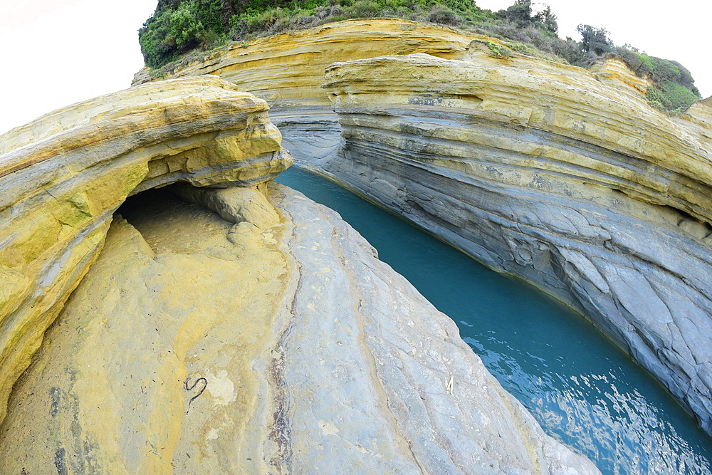 Famous Channel of Love (Canal D'amour) in Sidari, Corfu, Greece