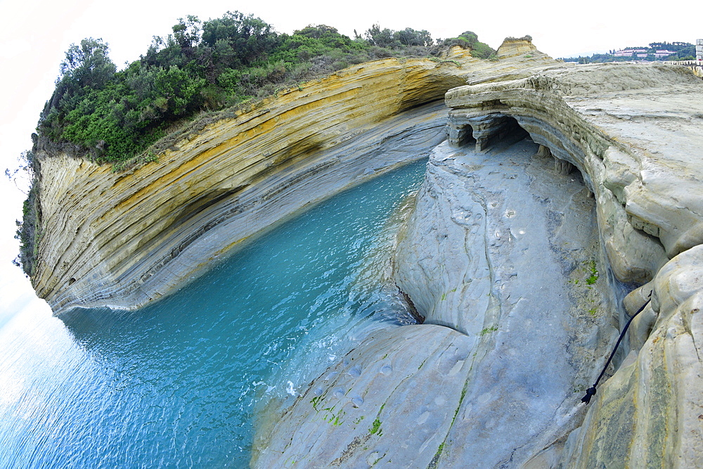 Famous Channel of Love (Canal D'amour) in Sidari, Corfu, Greece