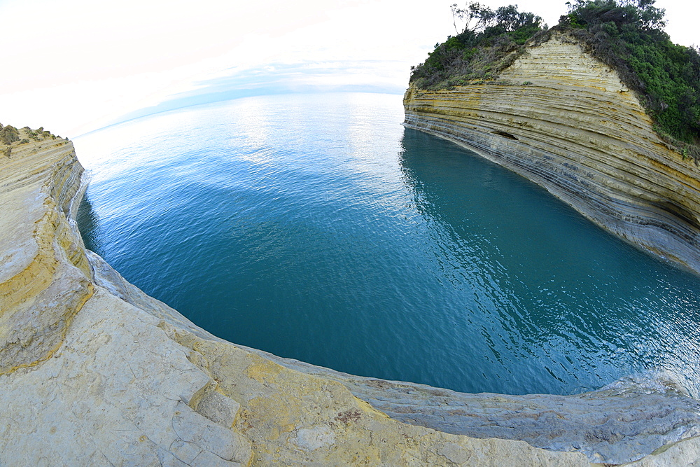 Famous Channel of Love (Canal D'amour) in Sidari, Corfu, Greece