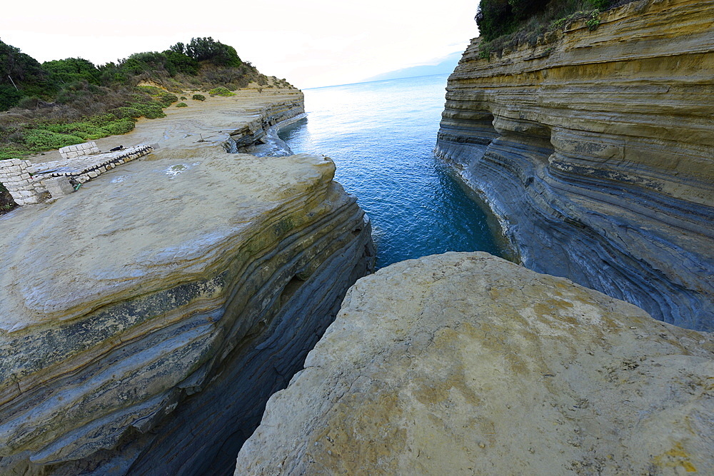 Famous Channel of Love (Canal D'amour) in Sidari, Corfu, Greece