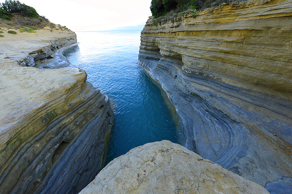 Famous Channel of Love (Canal D'amour) in Sidari, Corfu, Greece