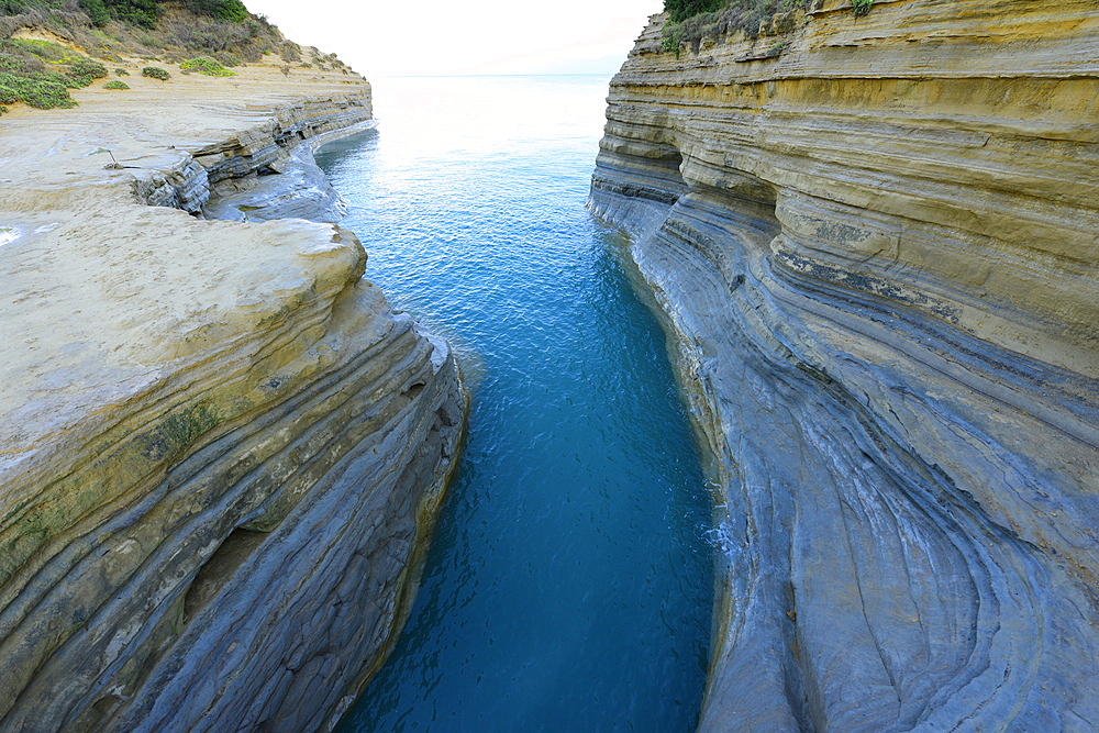 Famous Channel of Love (Canal D'amour) in Sidari, Corfu, Greece