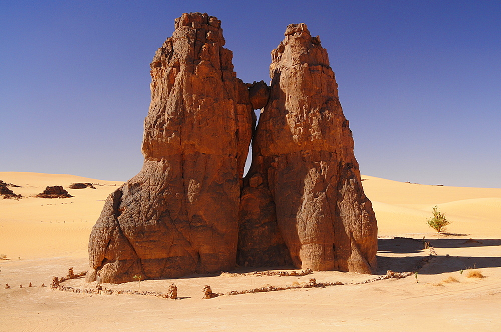 Picturesque rock formations of Tadrart Desert, Algeria