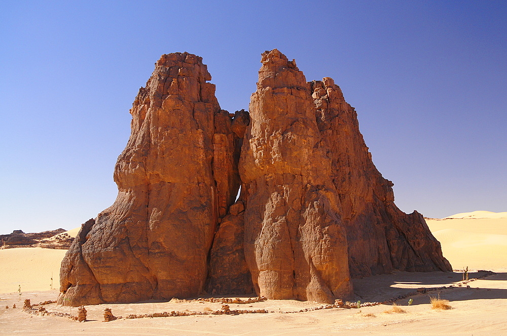 Picturesque rock formations of Tadrart Desert, Algeria