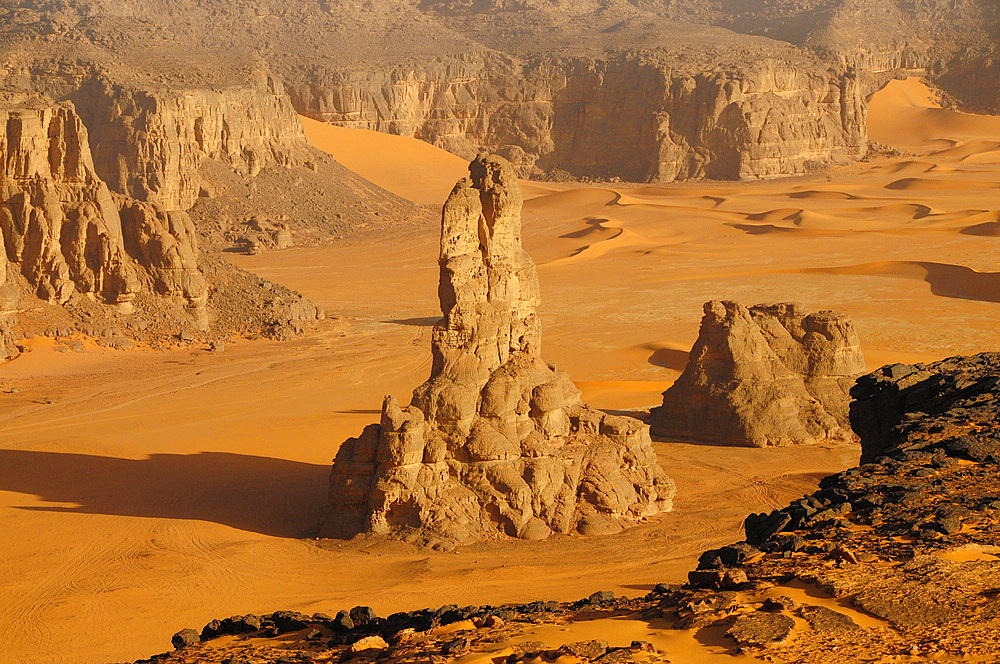 Picturesque rock formations of Tadrart Desert, Algeria