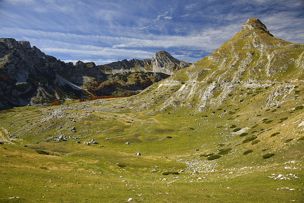 Picturesque view on Mountains of Durmitor National Park along Durmitor Panoramic Route, Durmitor, Montenegro