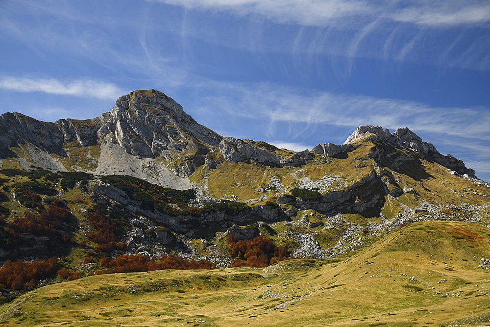 Picturesque view on Mountains of Durmitor National Park along Durmitor Panoramic Route, Durmitor, Montenegro