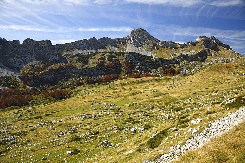 Picturesque view on Mountains of Durmitor National Park along Durmitor Panoramic Route, Durmitor, Montenegro