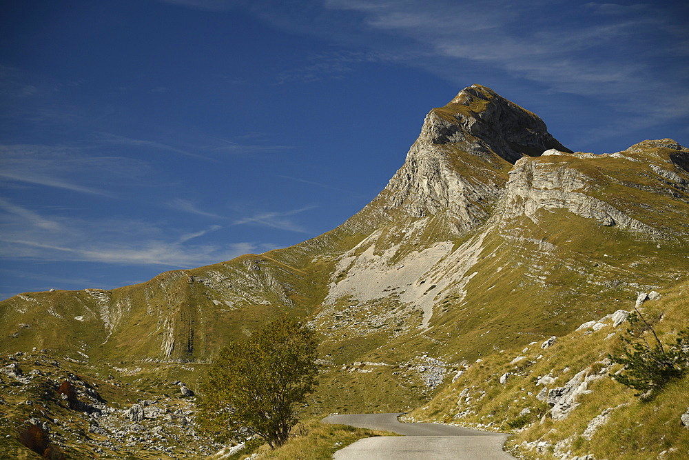 Picturesque view on Mountains of Durmitor National Park along Durmitor Panoramic Route, Durmitor, Montenegro