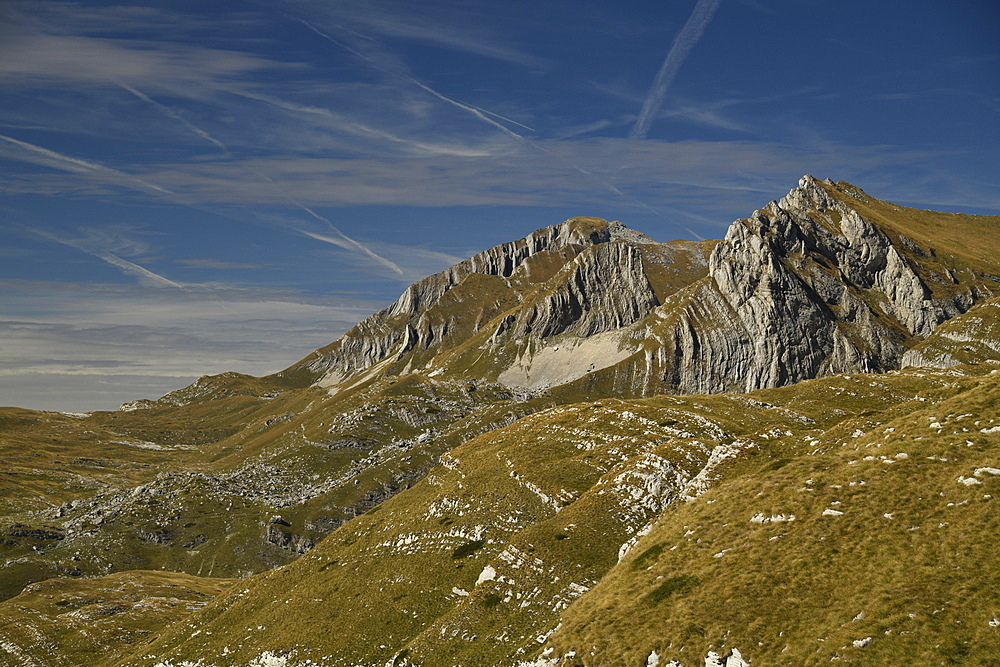 Picturesque view on Mountains of Durmitor National Park along Durmitor Panoramic Route, Durmitor, Montenegro