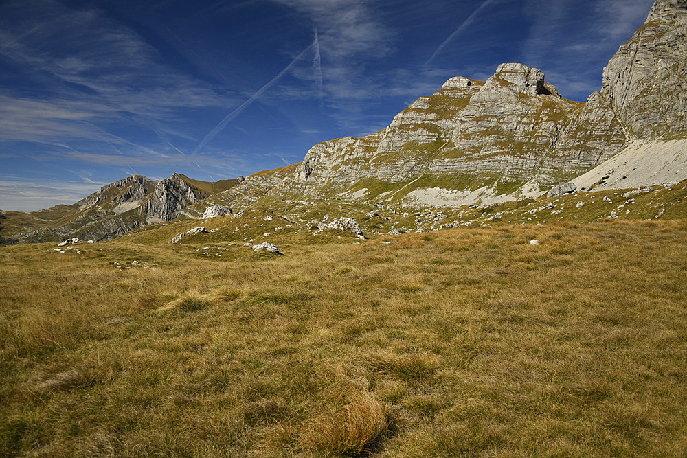 Picturesque view on Mountains of Durmitor National Park along Durmitor Panoramic Route, Durmitor, Montenegro