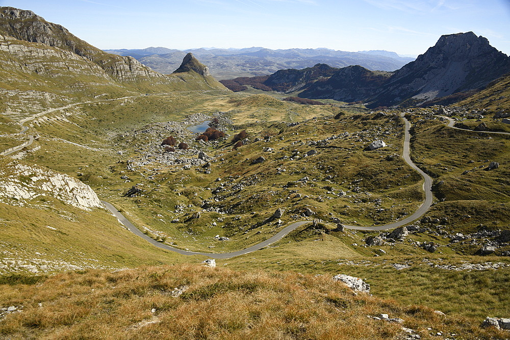 Picturesque view on Mountains of Durmitor National Park along Durmitor Panoramic Route, Durmitor, Montenegro