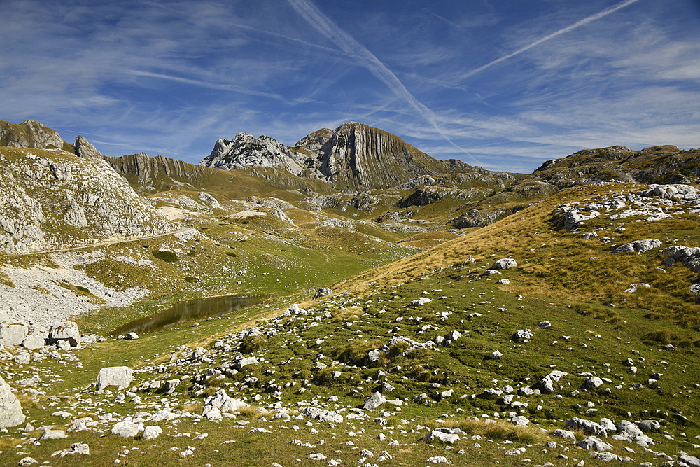 Picturesque view on Mountains of Durmitor National Park along Durmitor Panoramic Route, Durmitor, Montenegro