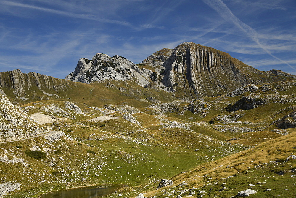 Picturesque view on Mountains of Durmitor National Park along Durmitor Panoramic Route, Durmitor, Montenegro