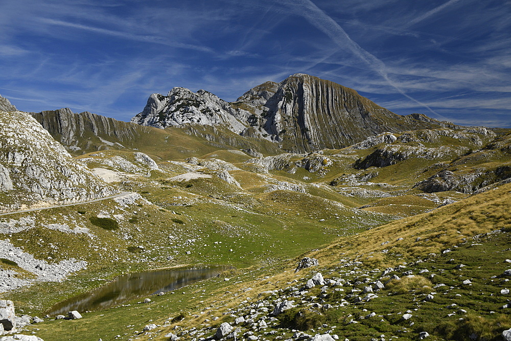 Picturesque view on Mountains of Durmitor National Park along Durmitor Panoramic Route, Durmitor, Montenegro