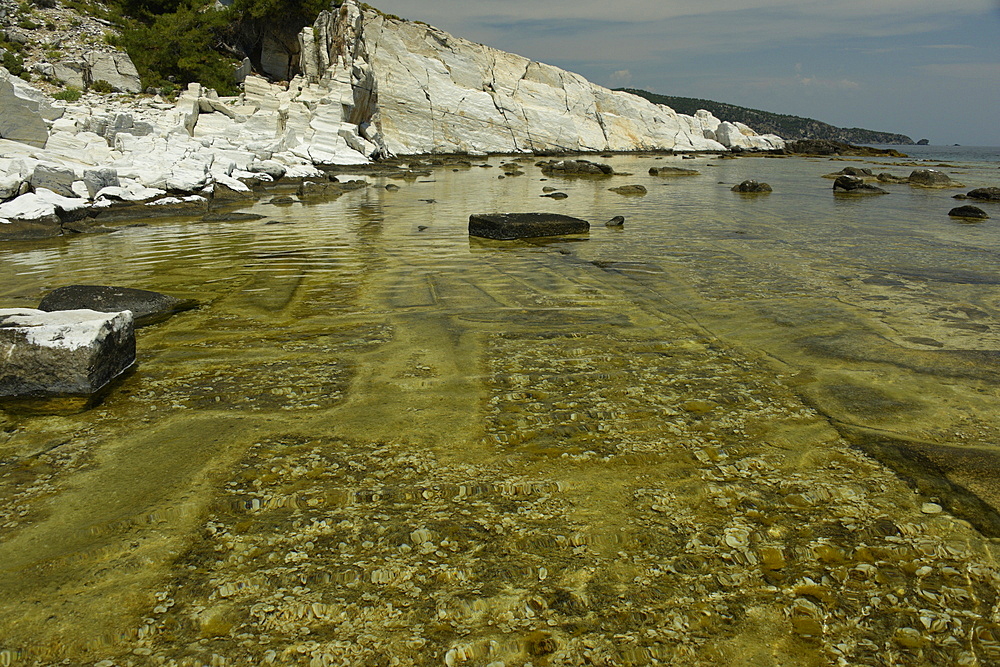 Ancient quarry of Alyki, Thassos, Greek Islands, Greece, Europe