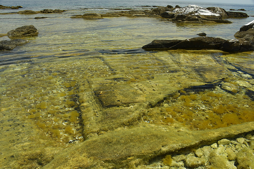 Ancient quarry of Alyki, Thassos, Greek Islands, Greece, Europe