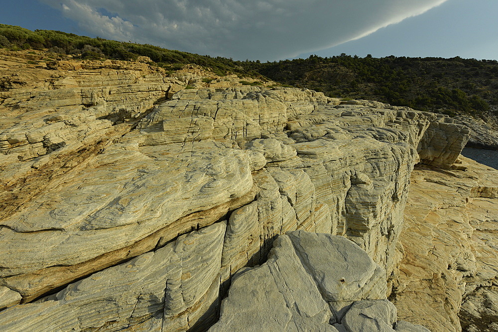 Rocky coast of Thassos, Greece, Europe