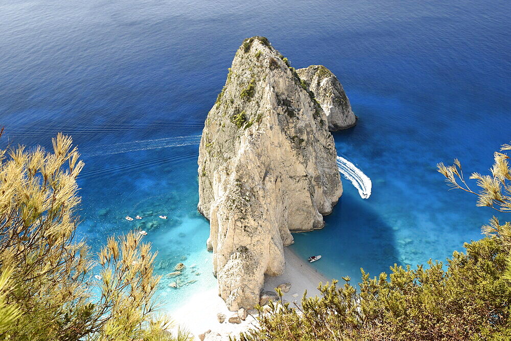 Elevated view on Myzithres Beach, Zakhyntos, Greece