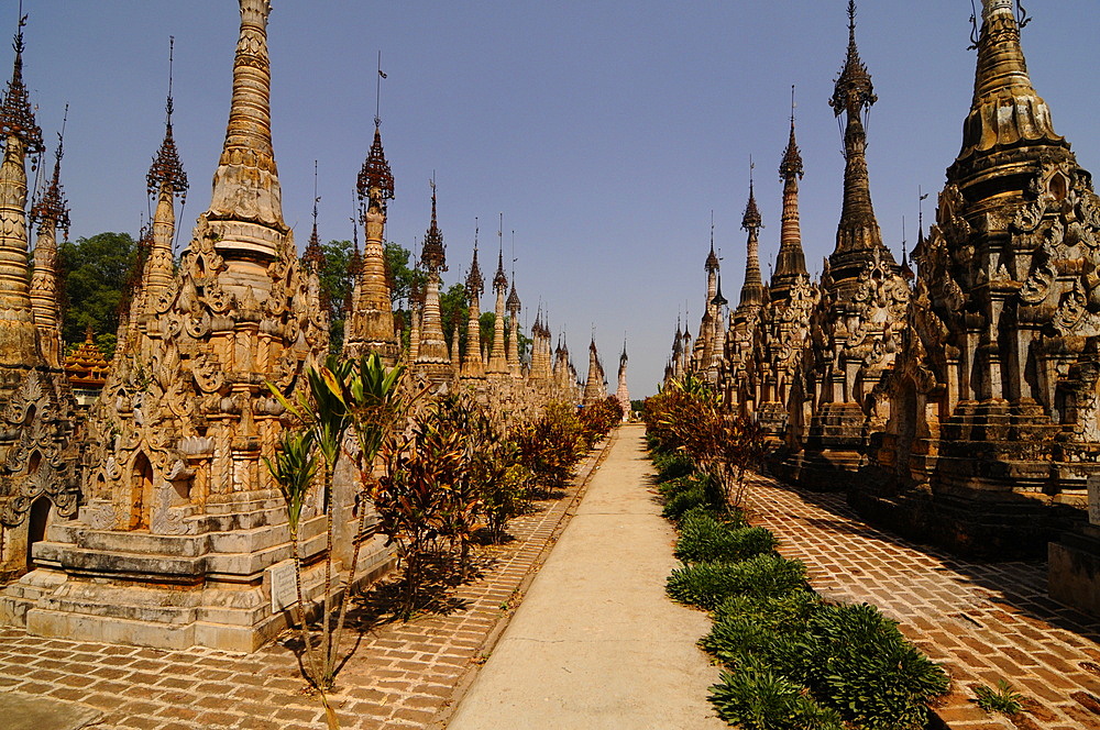 The pagodas of Kakku, Shan State, Myanmar, Asia