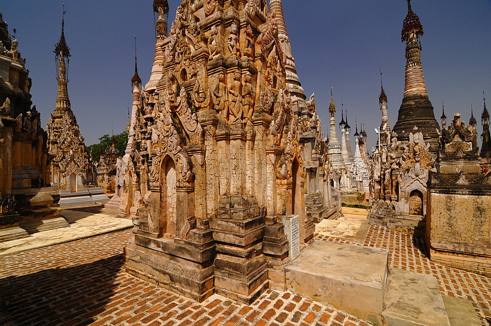 The pagodas of Kakku, Shan State, Myanmar, Asia