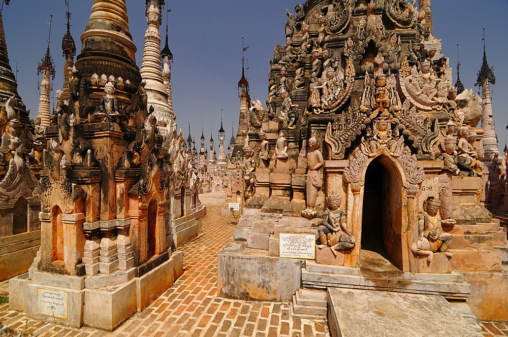 The pagodas of Kakku, Shan State, Myanmar, Asia