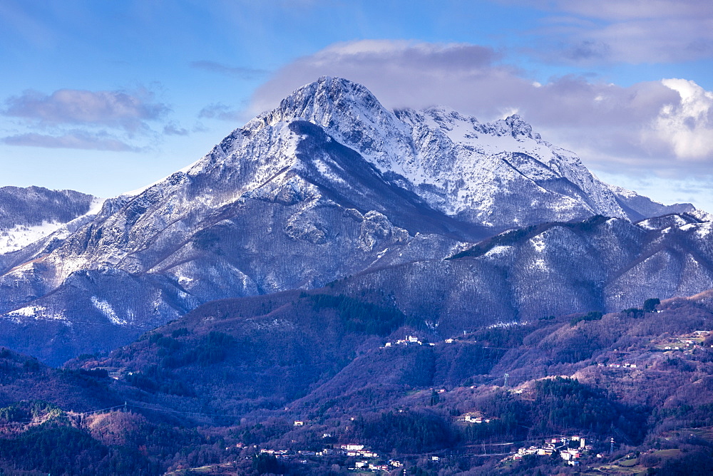 La Pania della Croce, Winter snow, Tuscany, Italy, Europe