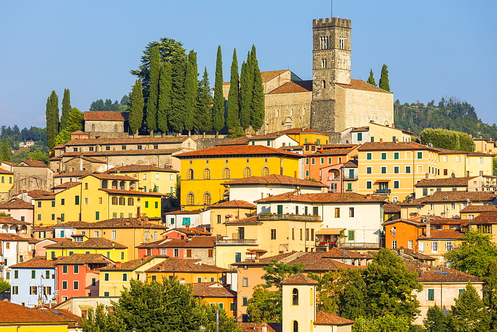 Skyline view of Duomo and Barga, Garfagnana, Tuscany, Italy, Europe