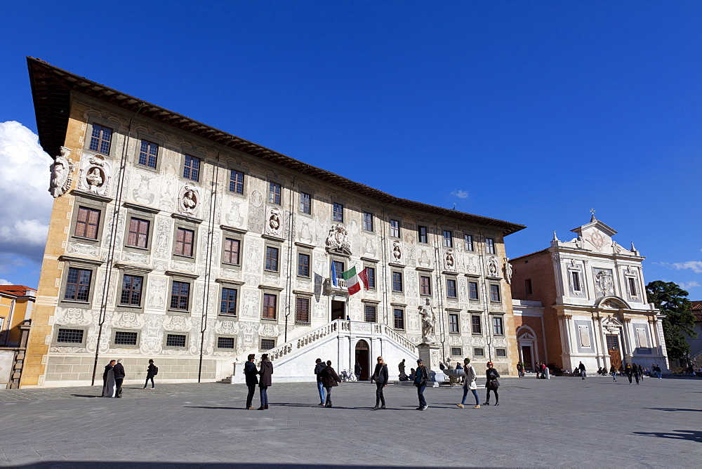 The Knight's Palace and The Church of Saint Stephen of The Knights, Piazza dei Cavalieri, Pisa, Tuscany, Italy, Europe