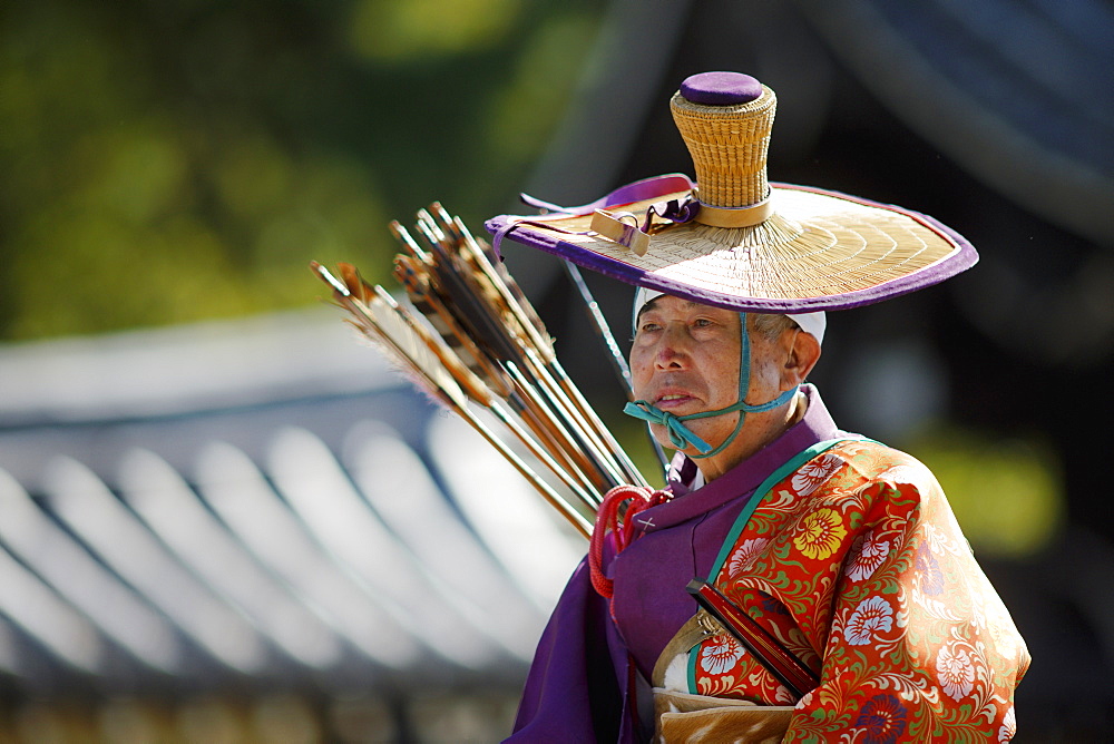 Mounted Yabusame archer, Jidai festival, Kyoto, Japan, Asia